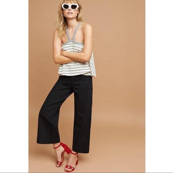Anthropologie Jemma Jacquard Polka Dot Halter Top - Picture 5 of 5